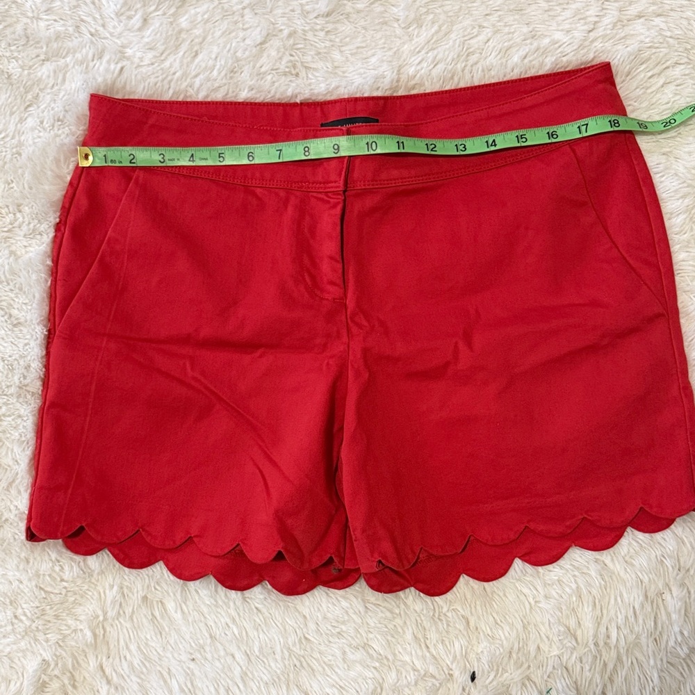 The Limited High Waist Red Scalloped Shorts